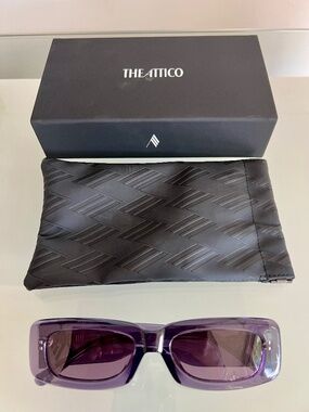 LINDA FARROW THE ATTICO MINI MARFA Purple Sunglasses